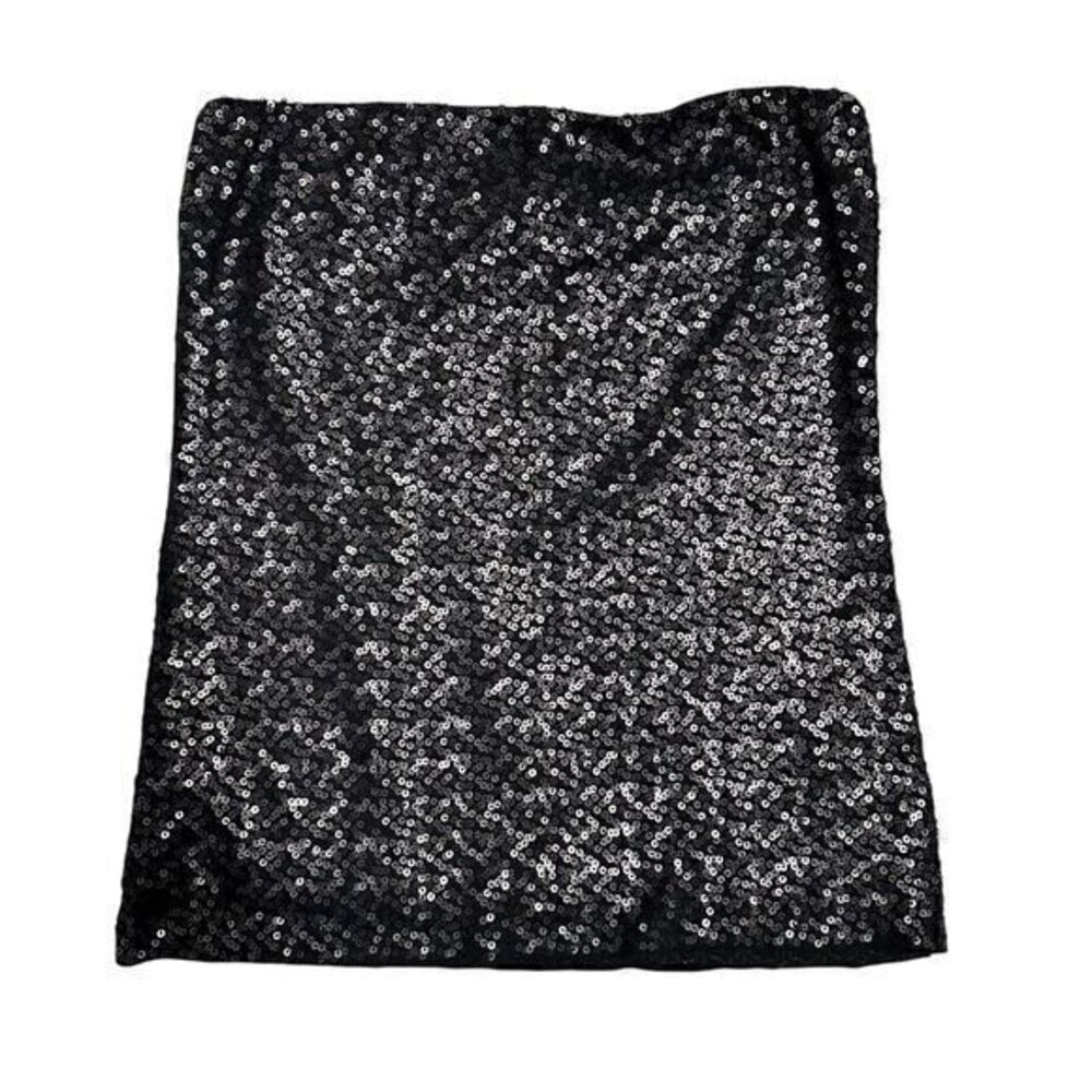 Cabi Black‎ Sequin Lined Tube Top Dressy Stretchy Shiny Sleeveless Blouse Size M
